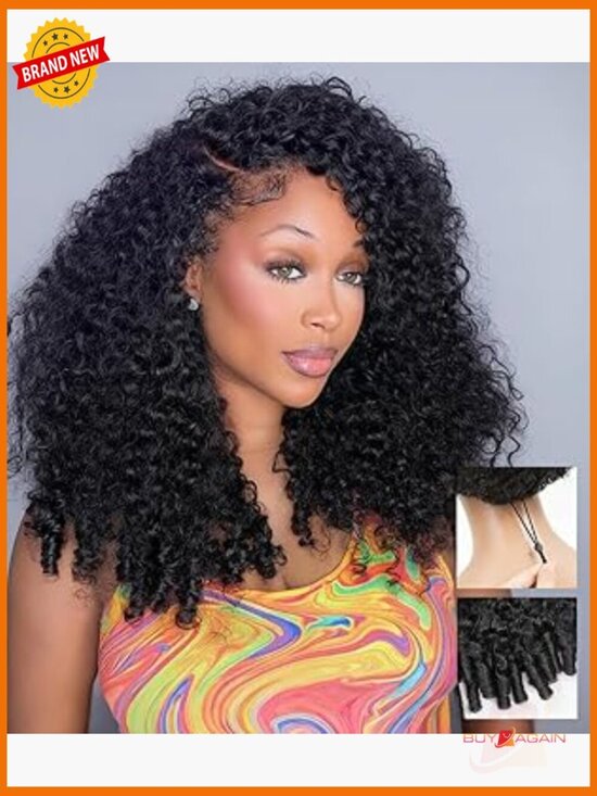 Glueless Curly Human Hair Wig Pre Plucked 6x5 HD Lace Front 200% Density 18in main image 5